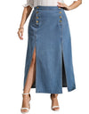 Plus Size Jeans Skirts With Splits