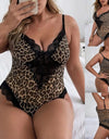 One-piece Spaghetti Strap Leopard Print Bodysuit