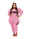 XL-5XL Two Piece Long Sleeve V Neck top And Pants