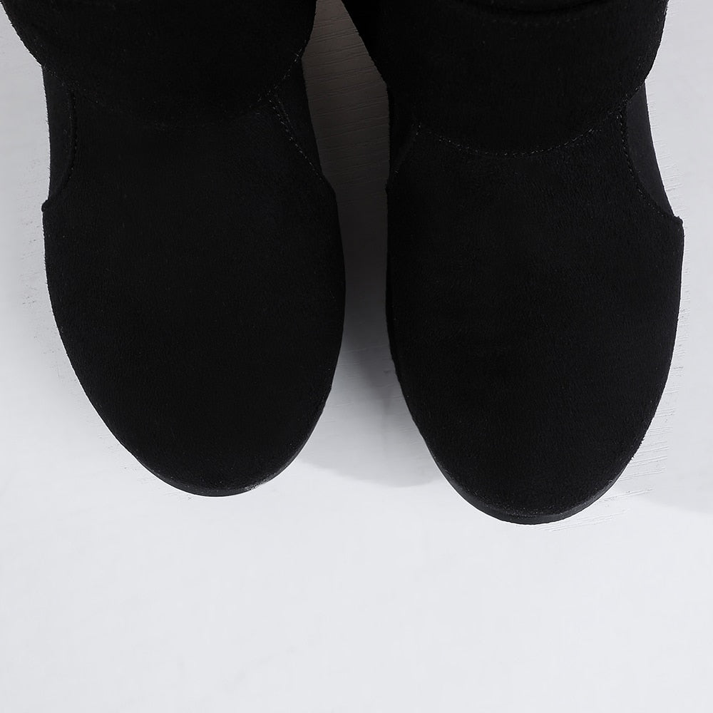 Pleated Knee High Boots