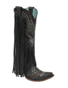 Square Heel Square Toe Slip-On Retro Mid-Calf Boots