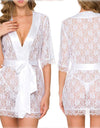 Lace See-through Nightgown With a Deep V-neck