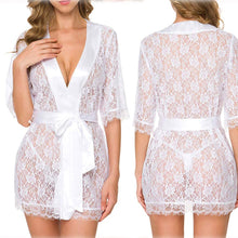 Cargar imagen en el visor de la galería, Lace See-through Nightgown With a Deep V-neck
