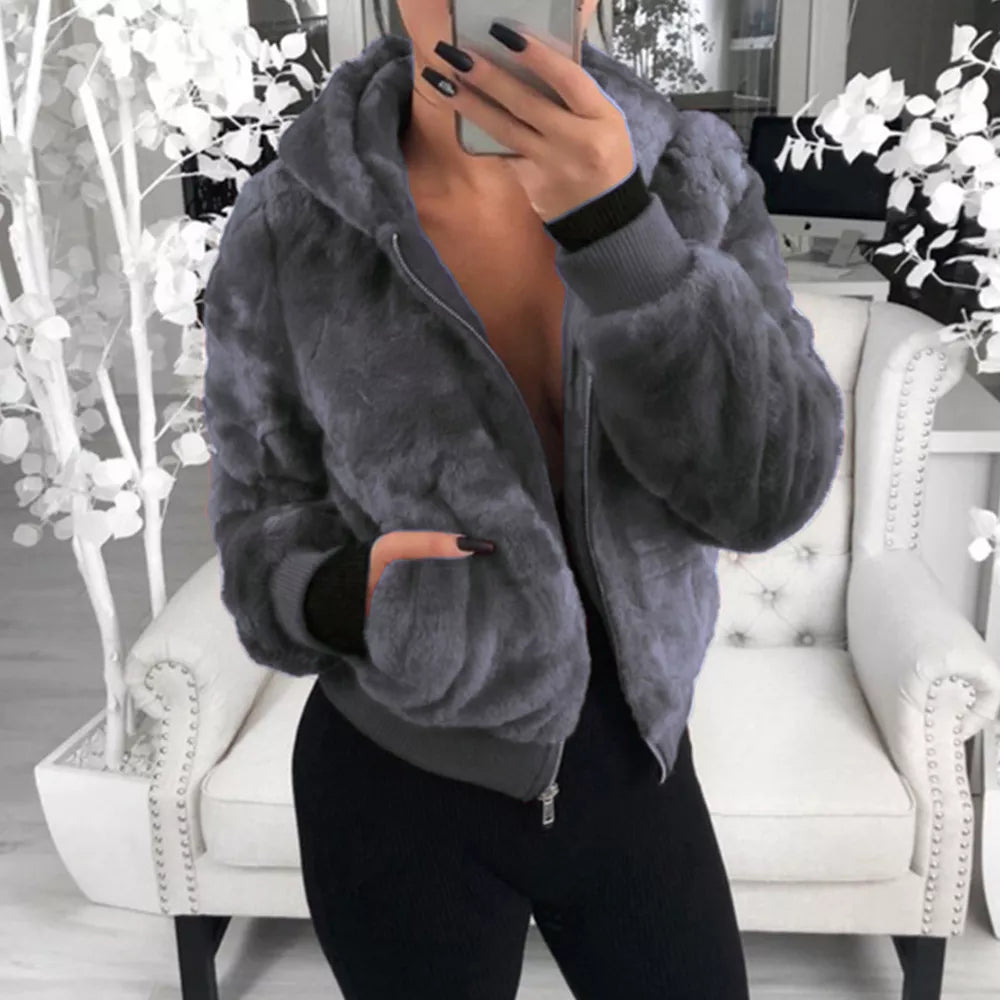 New Faux Fur Coat With Hood