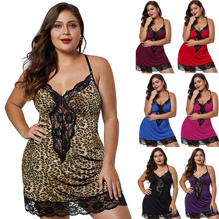 Plus Size Spaghetti Straps Lace Sexy Nightgowns