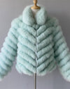 Luxury Real Fox Fur Coat(Reversible) With High-Grade Silk Liner