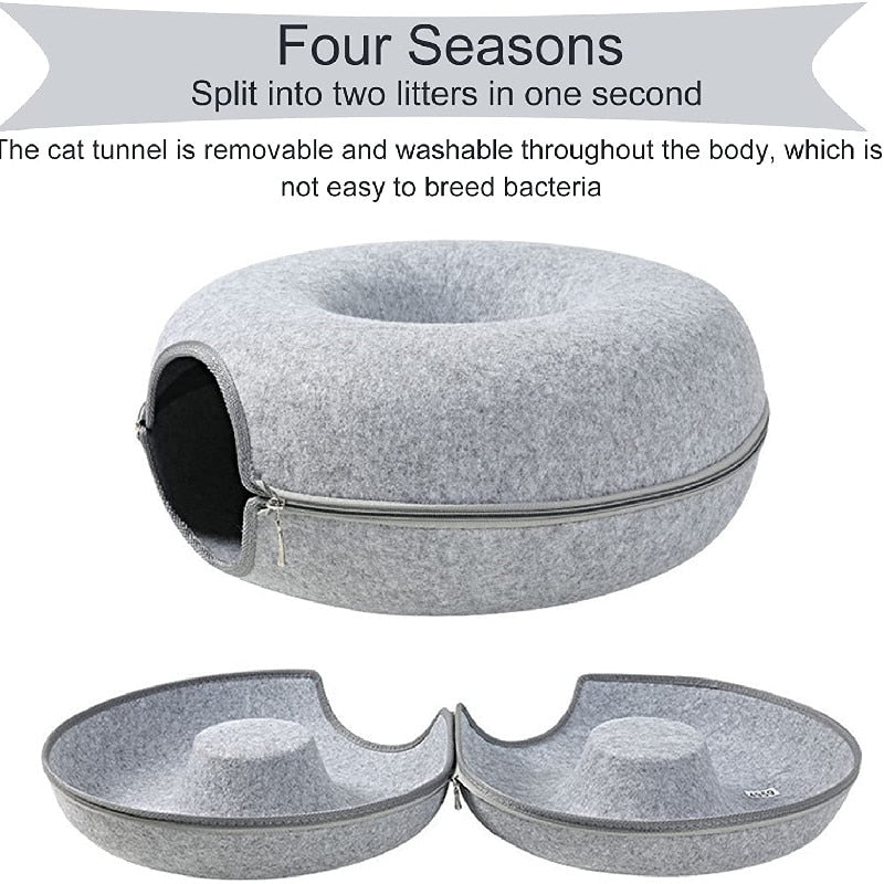 Donut Bed with Zipper Cat House