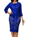 3/4 Sleeve Elegant Bodycon Knee-length Dress