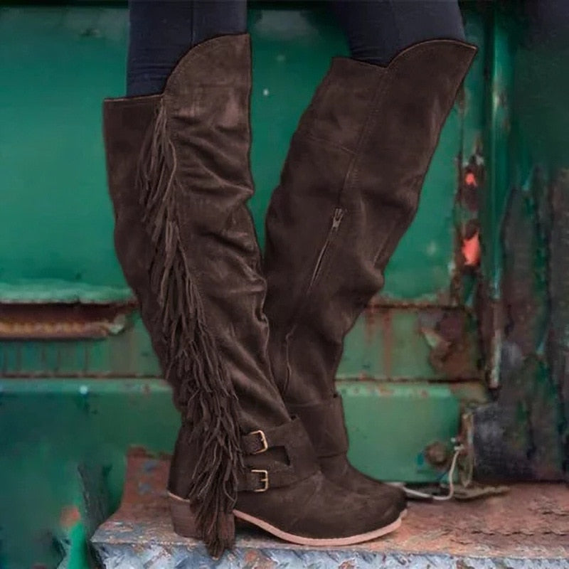 Knee High Boots Western Cowboy Boots