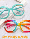 Oversized Fashion Retro Round Anti Blue Light Glasses