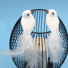 將圖片載入圖庫檢視器 2PC White Simulation Dove Imitation Bird
