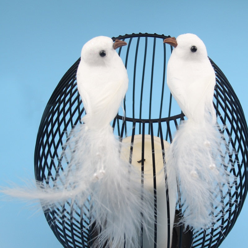2PC White Simulation Dove Imitation Bird
