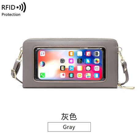 Mini Shoulder Bag Touch Screen Mobile Phone Transparent Bag