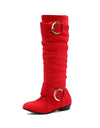 Pleated Knee High Boots