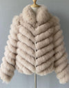 Luxury Real Fox Fur Coat(Reversible) With High-Grade Silk Liner