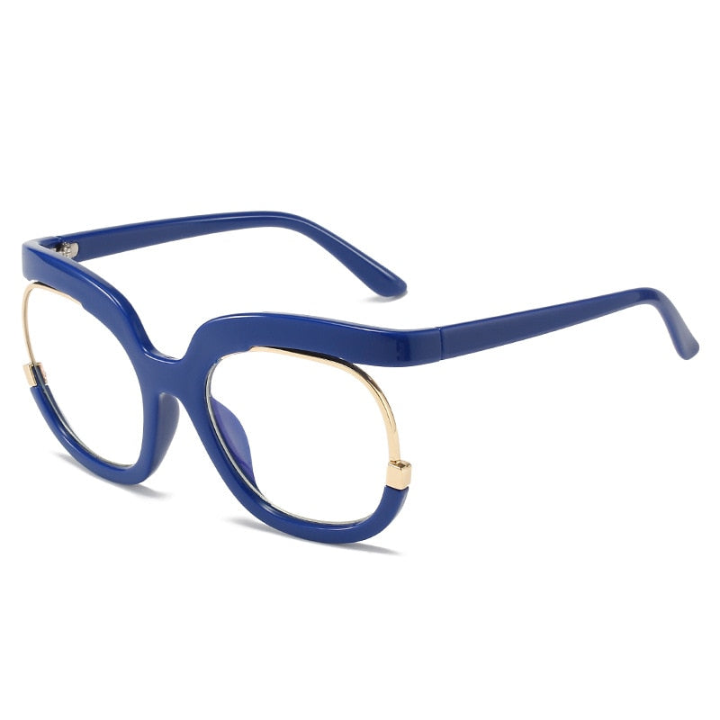 Oversized Fashion Retro Round Anti Blue Light Glasses
