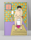 Canvas Wall Art Abstract Girl Bathroom Illustration