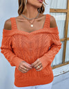 Off Shoulder Twist Pullover Sweater