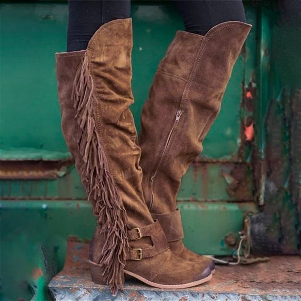 Knee High Boots Western Cowboy Boots