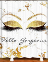 Stylish Rose Gold Eyelash Makeup Print Bath Curtain