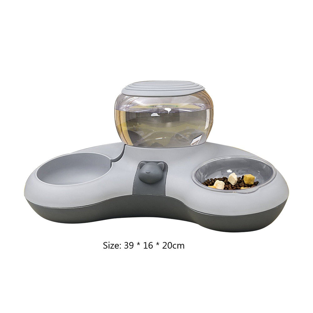 Automatic Dog/Cat Food Bowl Feeder With Water Fountain