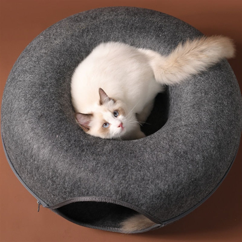 Donut Bed with Zipper Cat House