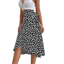 Load image into Gallery viewer, Midi A-Line High Waist Split Wrap Skirt
