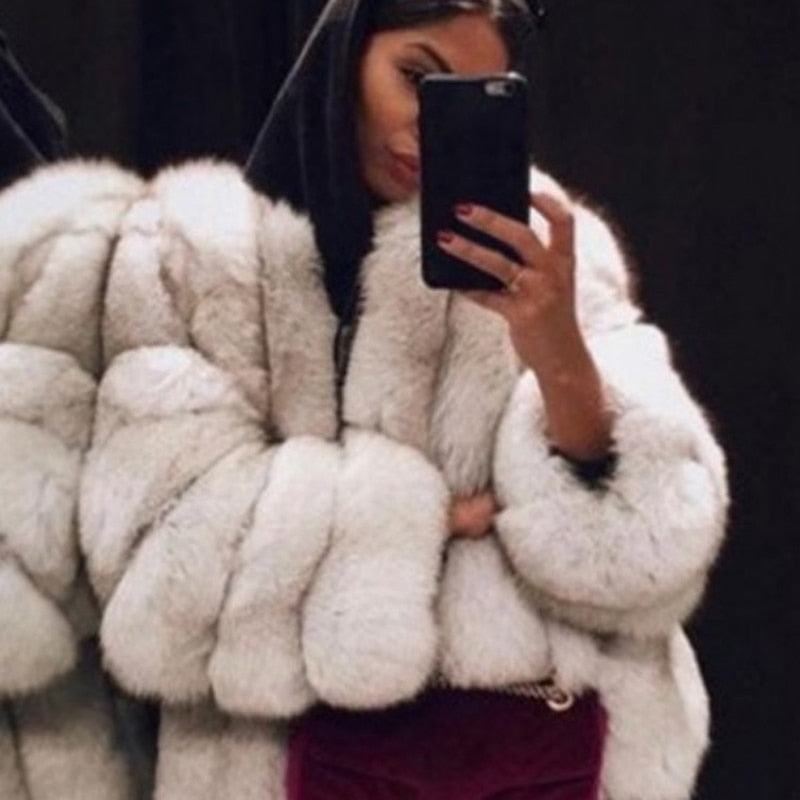 High Quality Elegant Thick Warm Fur Coat