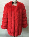 Elegant Windproof Thick Faux Fox Fur Long Coat