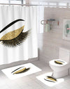 Stylish Rose Gold Eyelash Makeup Print Bath Curtain