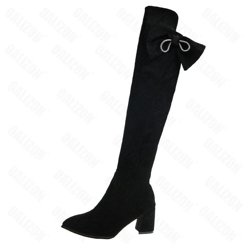 Knee High Suede Chelsea Boots