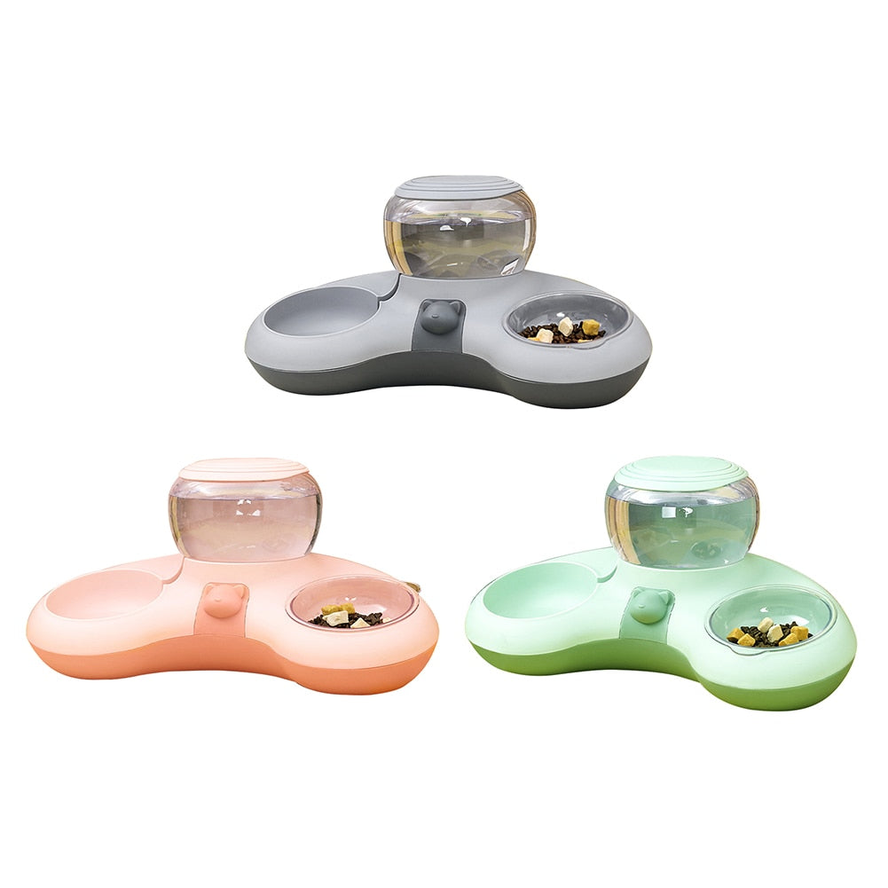 Automatic Dog/Cat Food Bowl Feeder With Water Fountain