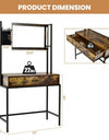 Industrial Vanity Table with 3-Height Adjustable Mirror/Dressing Makeup Table And Drawer