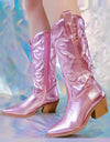 Embroidered Metallic Western Women's Cowboy boots