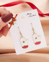 Fashion Green Red Color Star Ball Christmas Earring Women