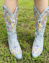 Embroidery Floral Western Cowboy Boots