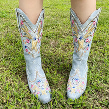 將圖片載入圖庫檢視器 Embroidery Floral Western Cowboy Boots
