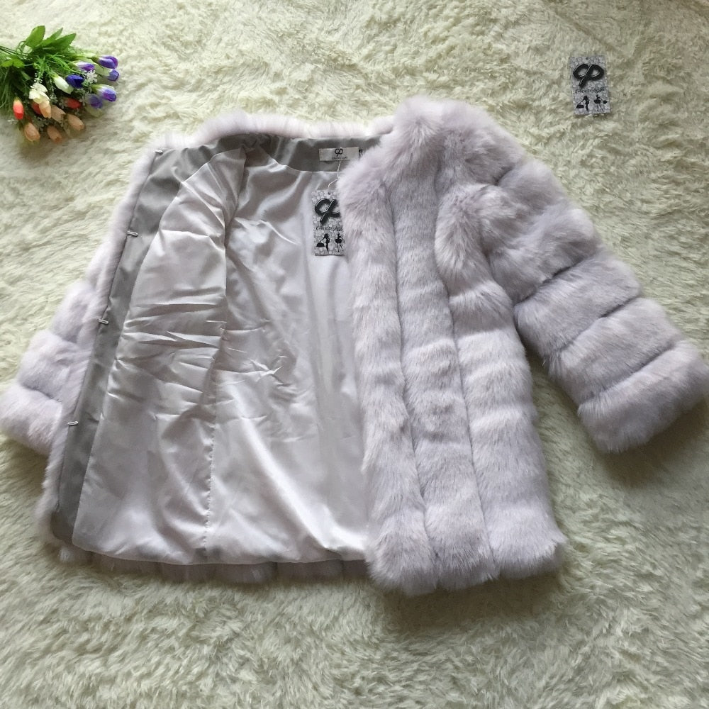 Faux Fur Winter  Elegant Thick Overcoat