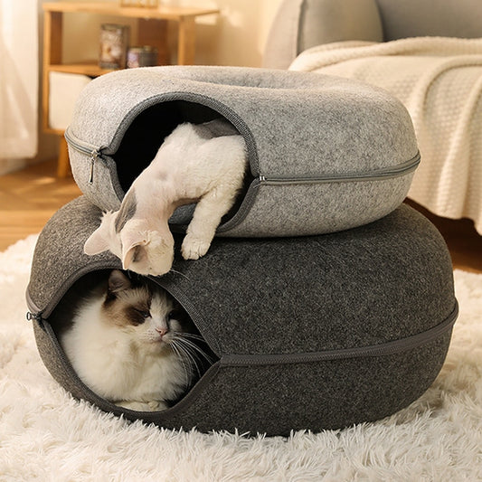 Donut Bed with Zipper Cat House