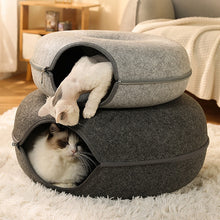 Load image into Gallery viewer, Donut Bed with Zipper Cat House
