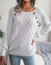 Knitted Acrylic Loose Long Sleeve Sweater