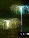 7 Color jellyfish Solar Led garden fiber optic Lamp jellyfish