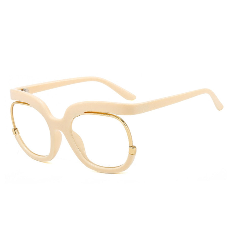 Oversized Fashion Retro Round Anti Blue Light Glasses