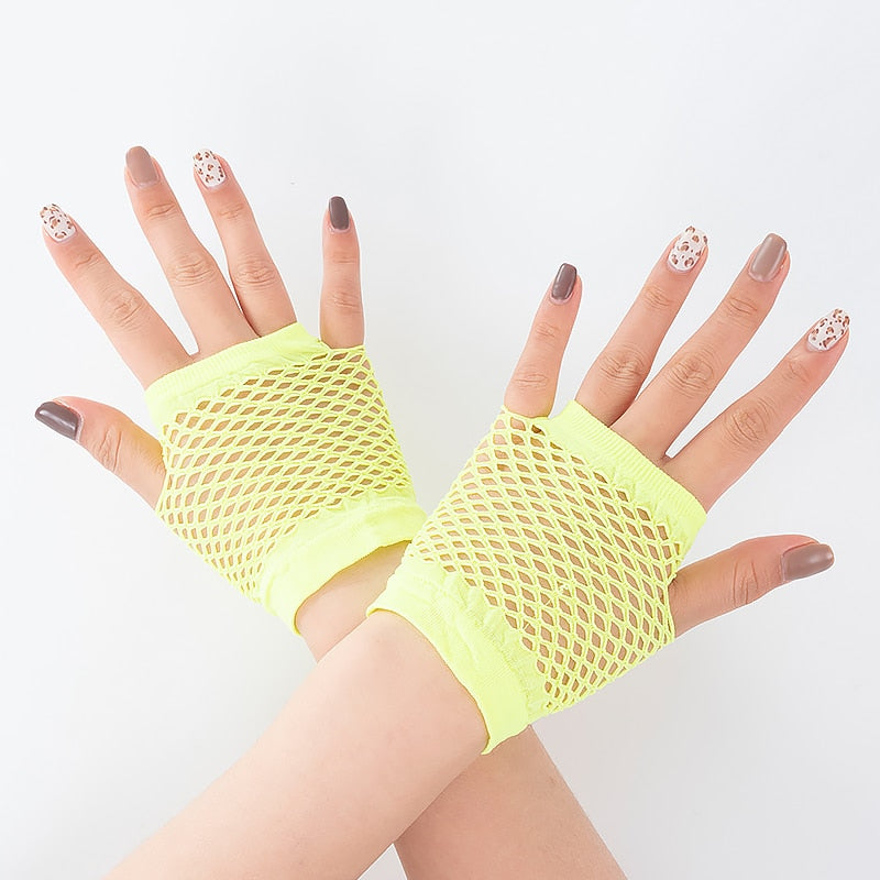 Fishnet Fingerless Long Gloves