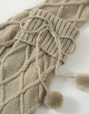 1Pair Braided Bowknot Knee High Long Sock Stockings