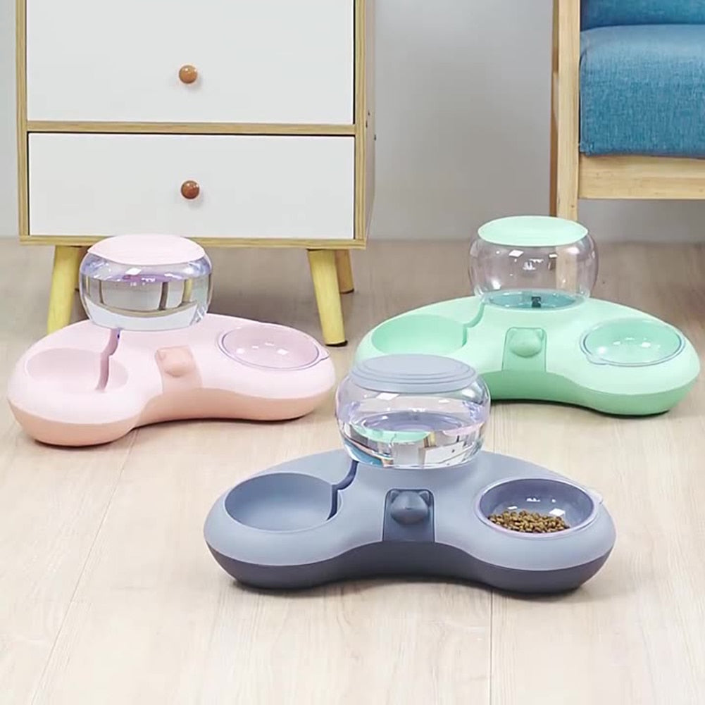 Automatic Dog/Cat Food Bowl Feeder With Water Fountain