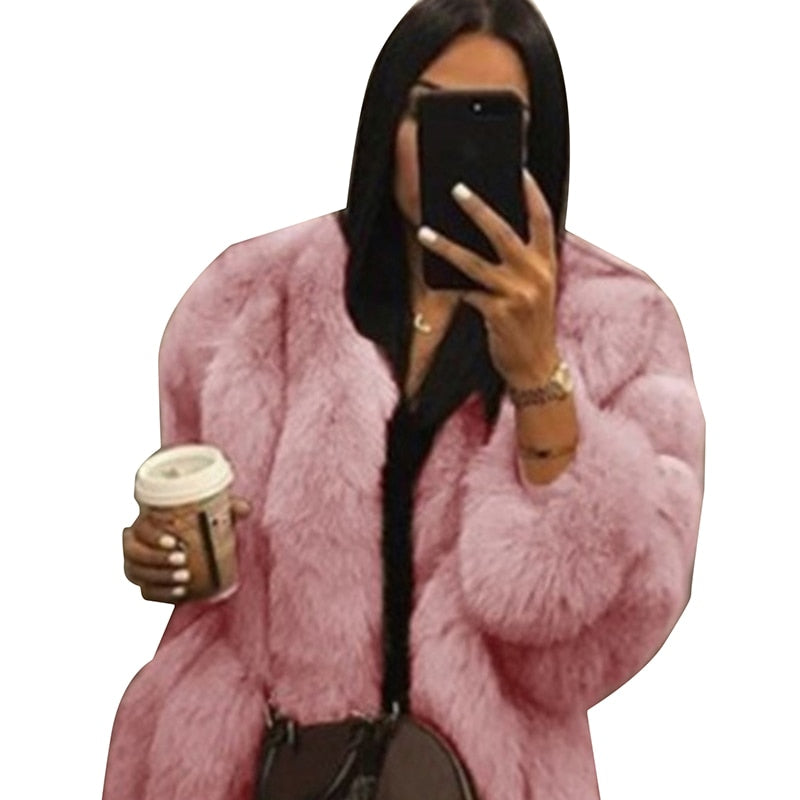 High Quality Elegant Thick Warm Fur Coat