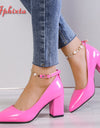 chunk heel pumps