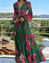 Elegant Chiffon Long Dress With Crossover Belt