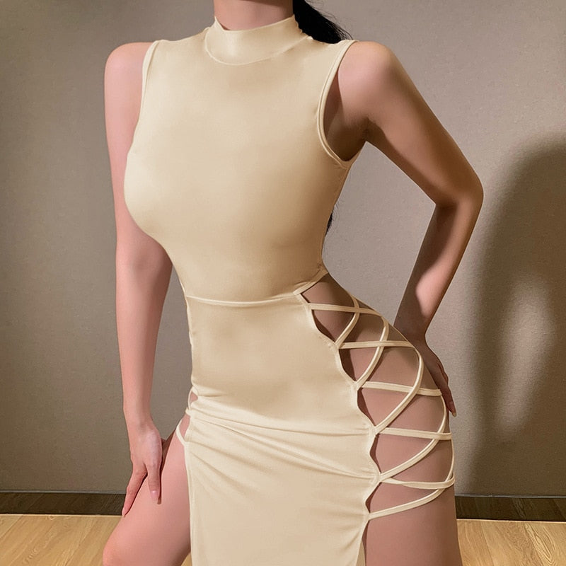 Silky Spaghetti Strap Long Dress